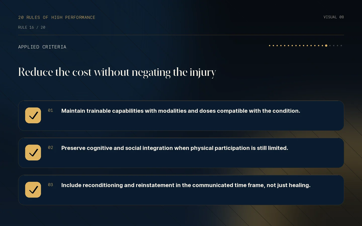 Criteria checklist for Rule 16: Every interruption has an invisible cost.
