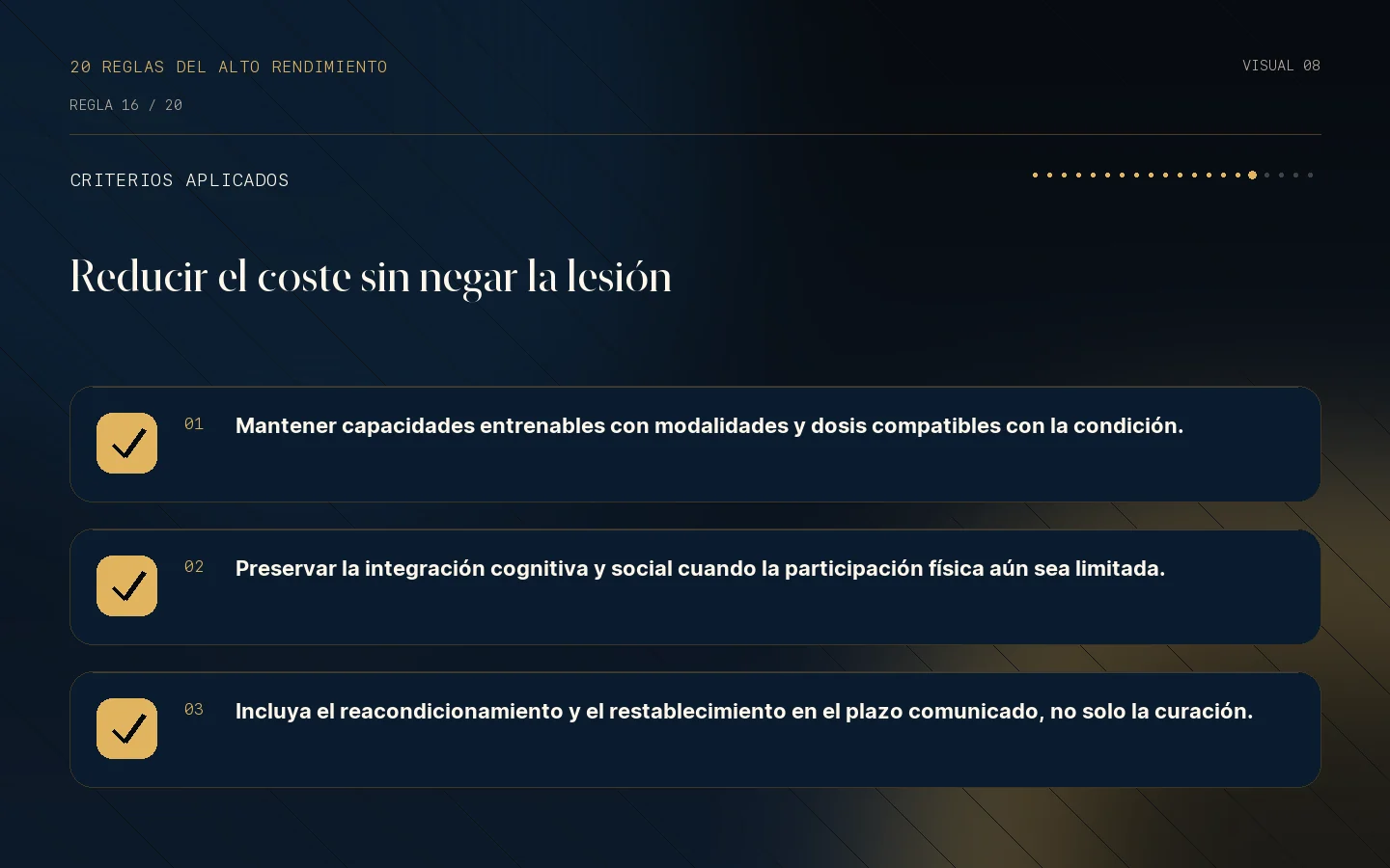 Lista de criterios de la Regla 16: Toda interrupción tiene un coste invisible.